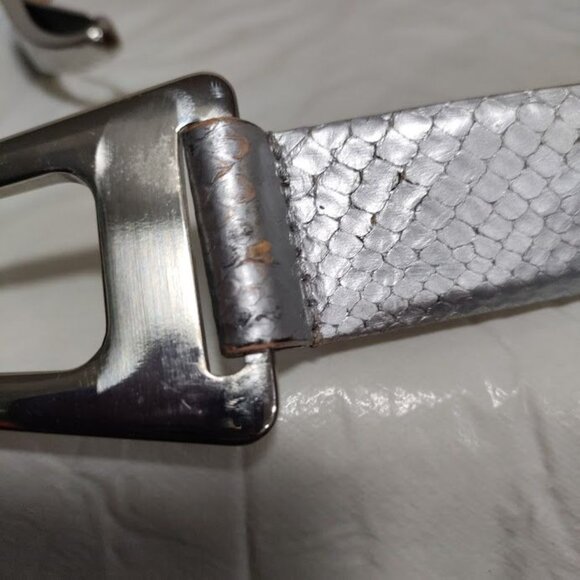 Koko & Palenki Genuine Python Silver Adjustable Belt Maximalist - Picture 6 of 8